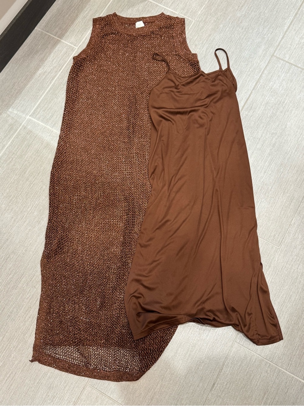 a new day copper Knit Overlay Maxi with Slip
